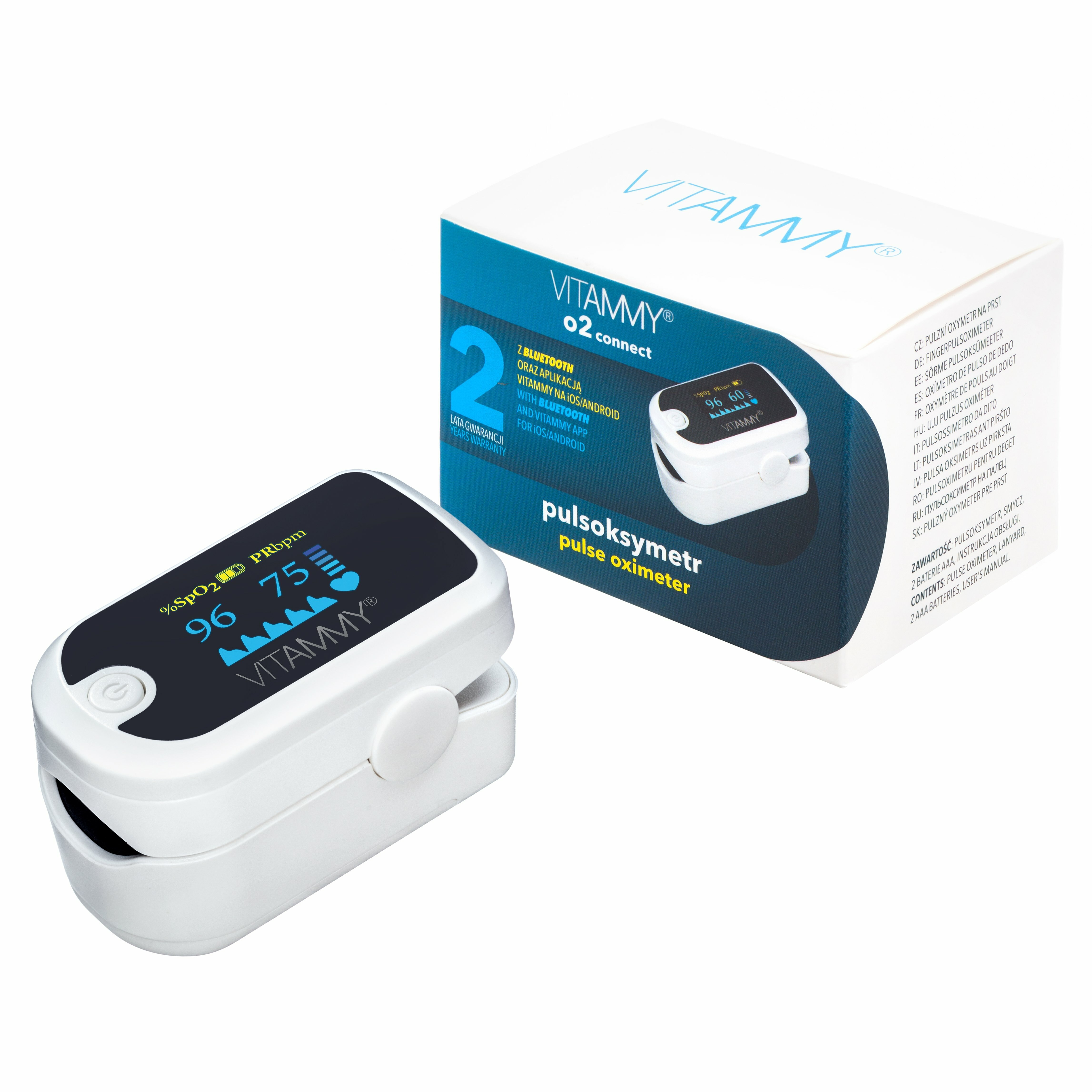 Pulsoksymetr VITAMMY O2 CONNECT Z BLUETOOTH TOW016123