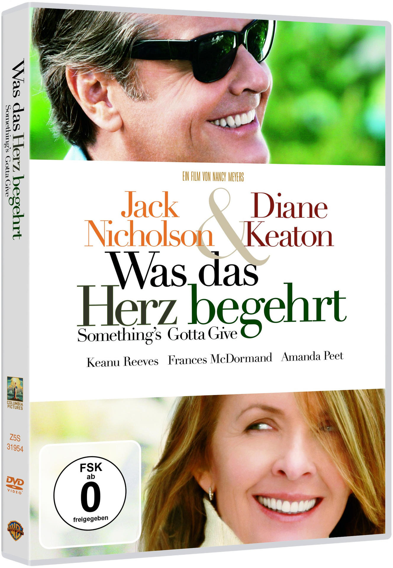 DVD-Cover: Jack Nicholson und Diane Keaton in 'Was das Herz begehrt'.