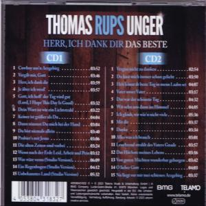 Rückseite einer CD mit Titellisten und weiteren Informationen auf weißem Hintergrund.