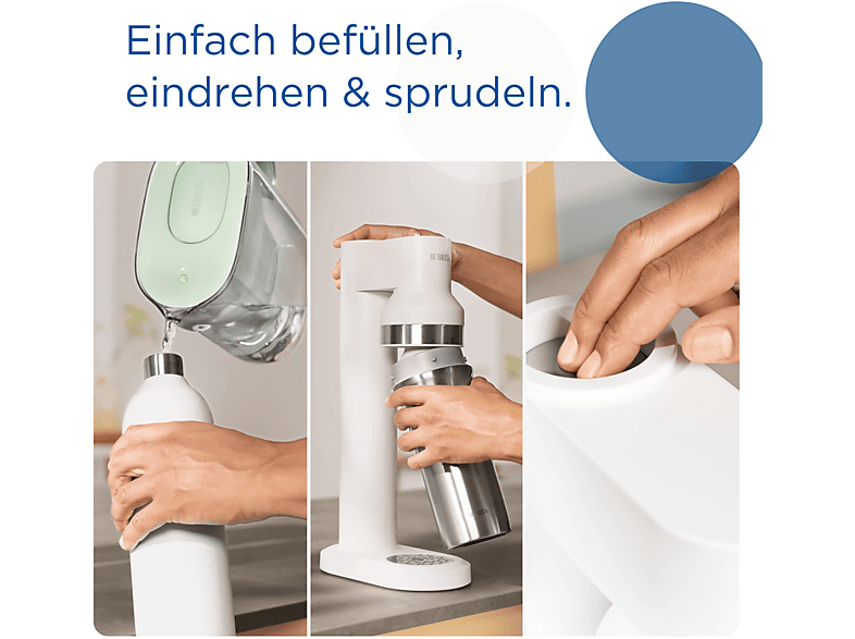 BRITA sodaTRIO Edelstahlflasche, klein/weiß Sprudlerflaschen