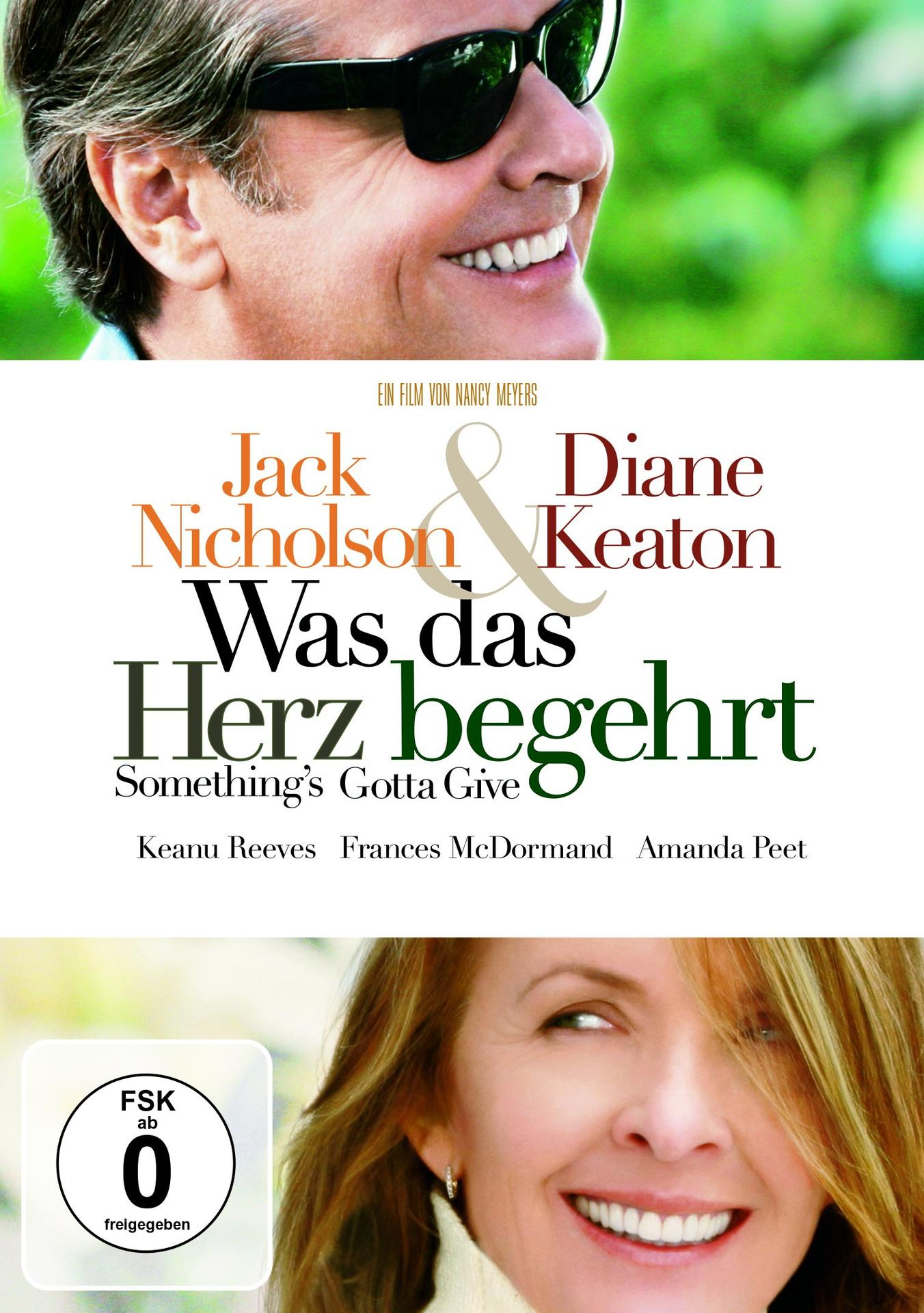 DVD-Cover: Jack Nicholson und Diane Keaton. Text: Was das Herz begehrt.