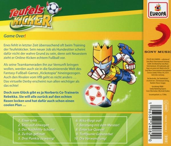 Die Rückseite einer Teufels Kicker DVD-Hülle mit Text, Bildern und einem Sony Music-Logo.