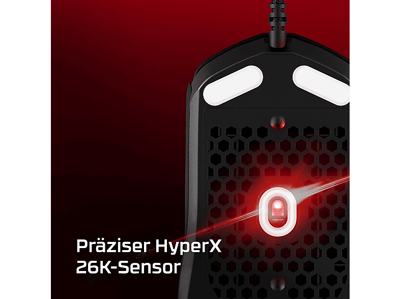 HYPERX Pulsefire Haste 2 Gaming Maus, Schwarz