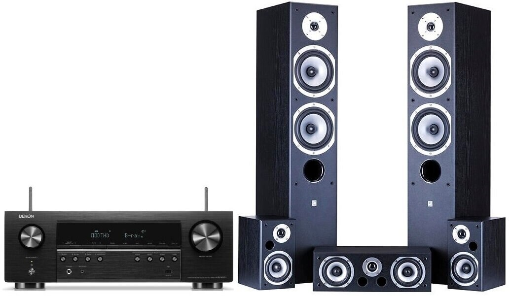 Kino domowe DENON AVR-S660H + Wilson Movix 5.0 Czarny
