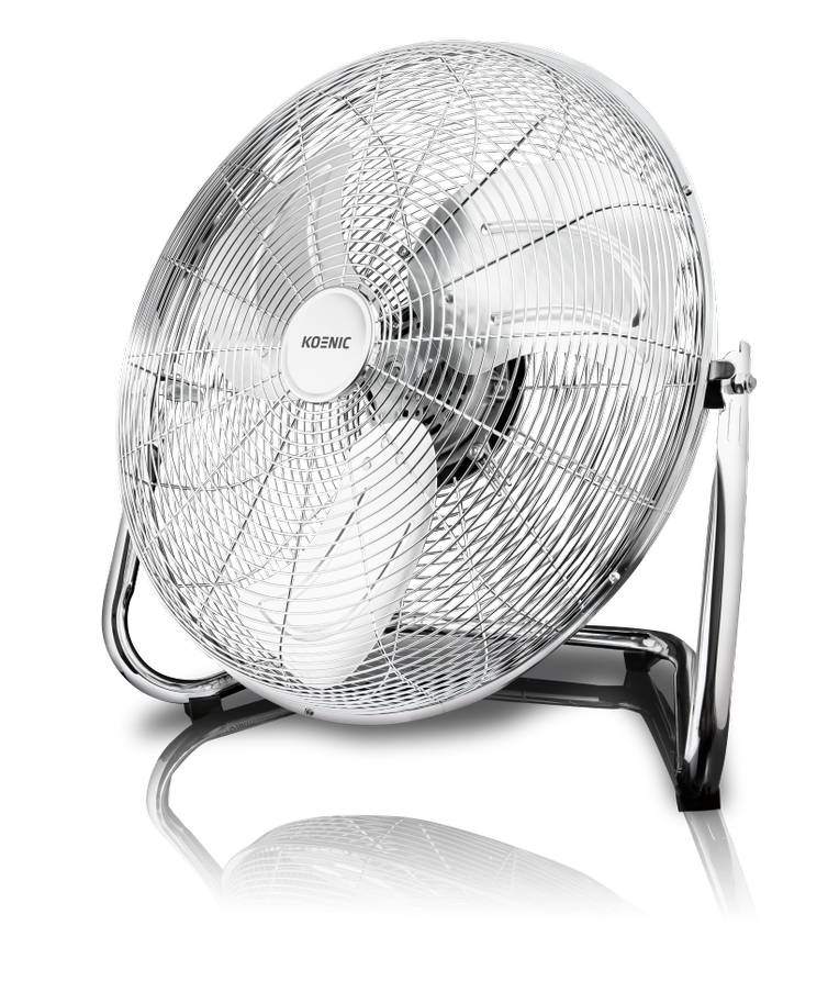 Egy nagy ezüst Koenic ventilátor.