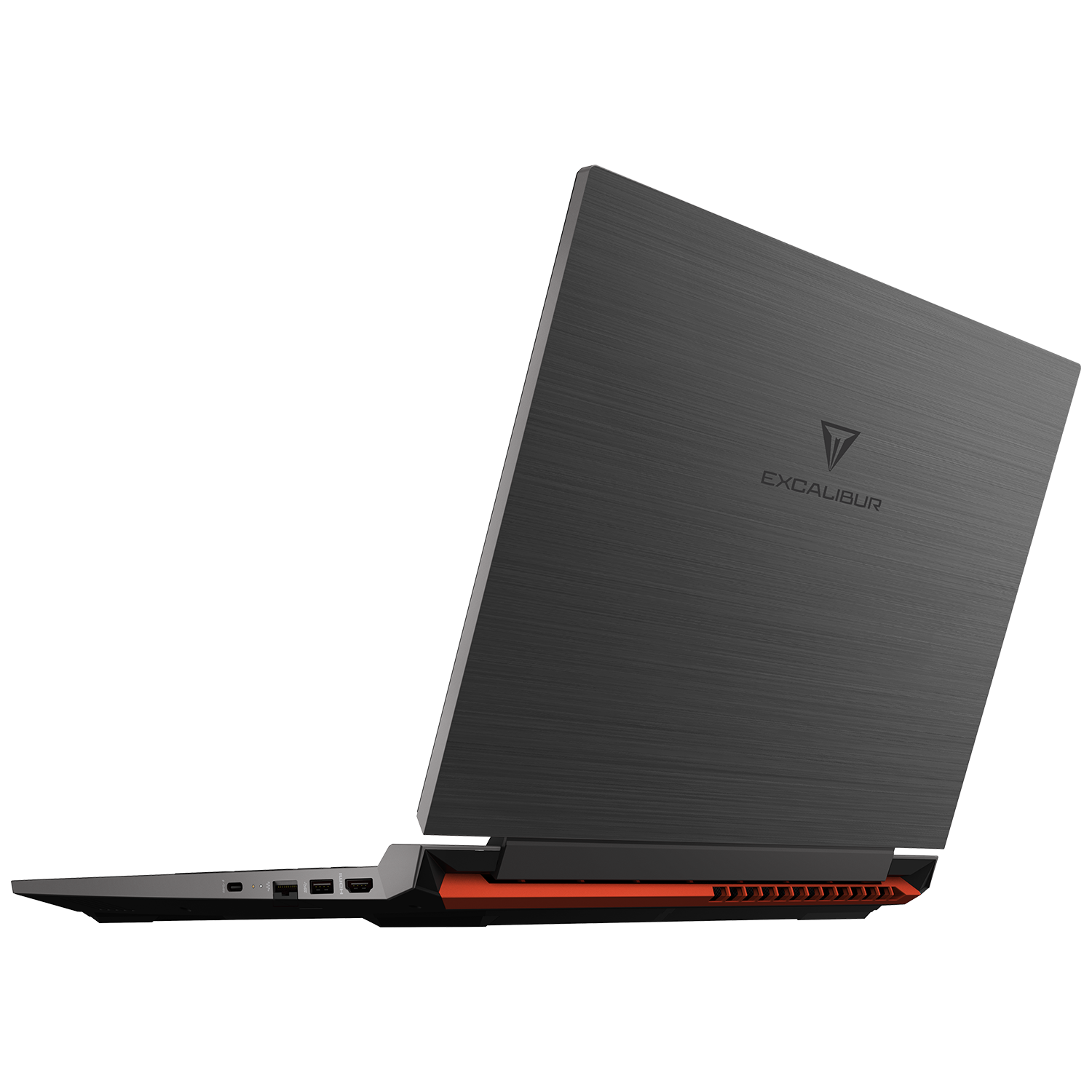 Gri ve siyah bir dizüstü bilgisayarın kısmen görülebilen, açılı görünümü.