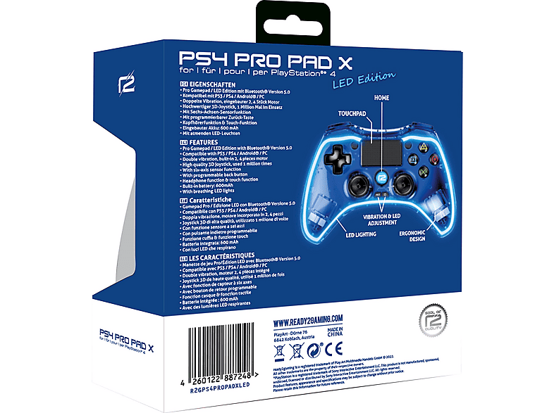 R2 READY2GAMING PS4 Pro Pad X Led Edition | Controller