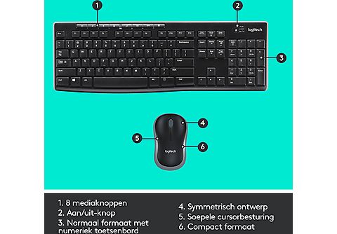 LOGITECH MK270 Draadloos toetsenbord en muis