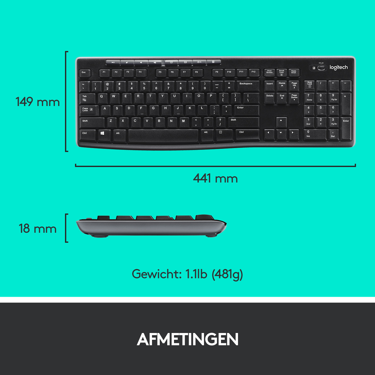 Logitech MK270 Draadloos Toetsenbord en Muis QWERTY