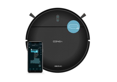 Robot aspirador Cecotec Conga 7490 Immortal Home X-Treme 2600Pa 4 en 1  conexión WiFi con accesorios negro