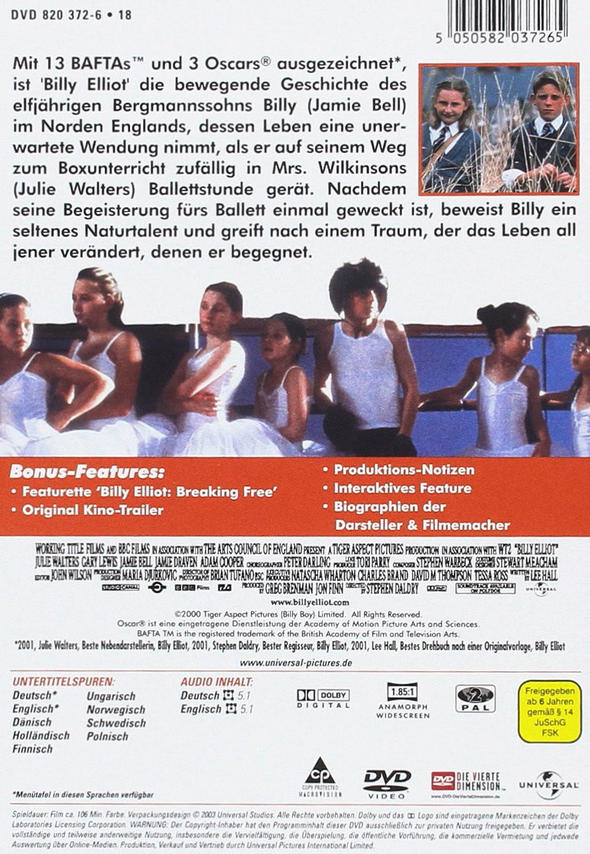 DVD-Hülle mit Text in mehreren Sprachen. Das Gehäuse befindet sich auf weißem Hintergrund.