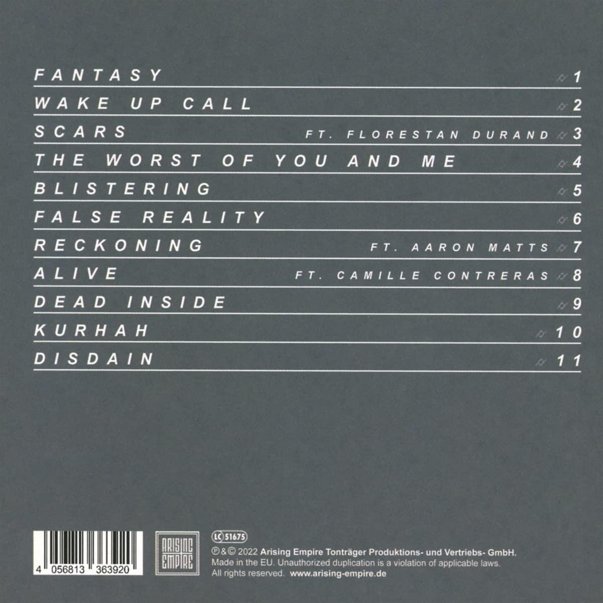 Albumrückseite mit Trackliste und Urheberrechtshinweisen.