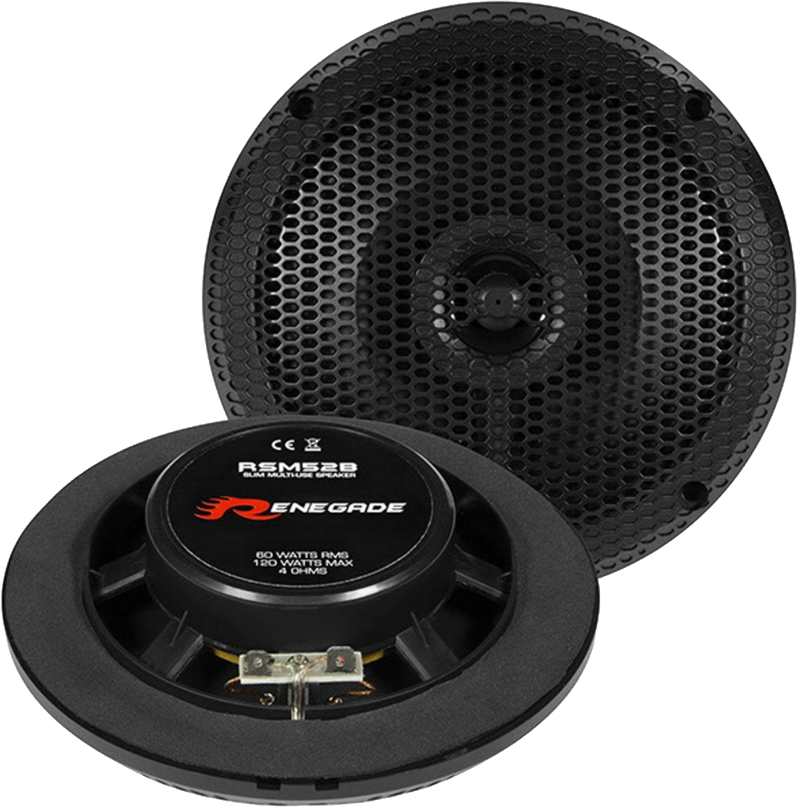 RENEGADE MARINE RSM-52B 2 utas, vízálló koaxiális hangszórópár, 13cm, fekete