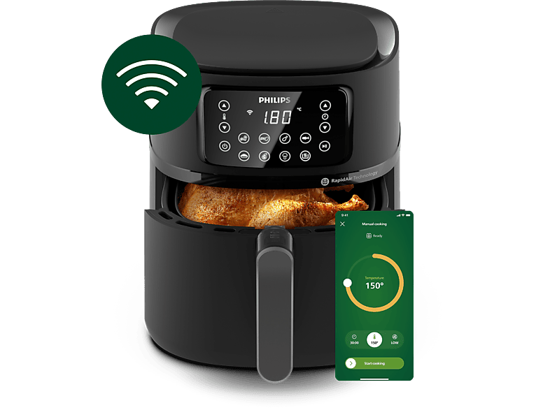 PHILIPS HD9285/90 Series 5000 Airfryer (1,4 kg, 2000 Watt, Schwarz