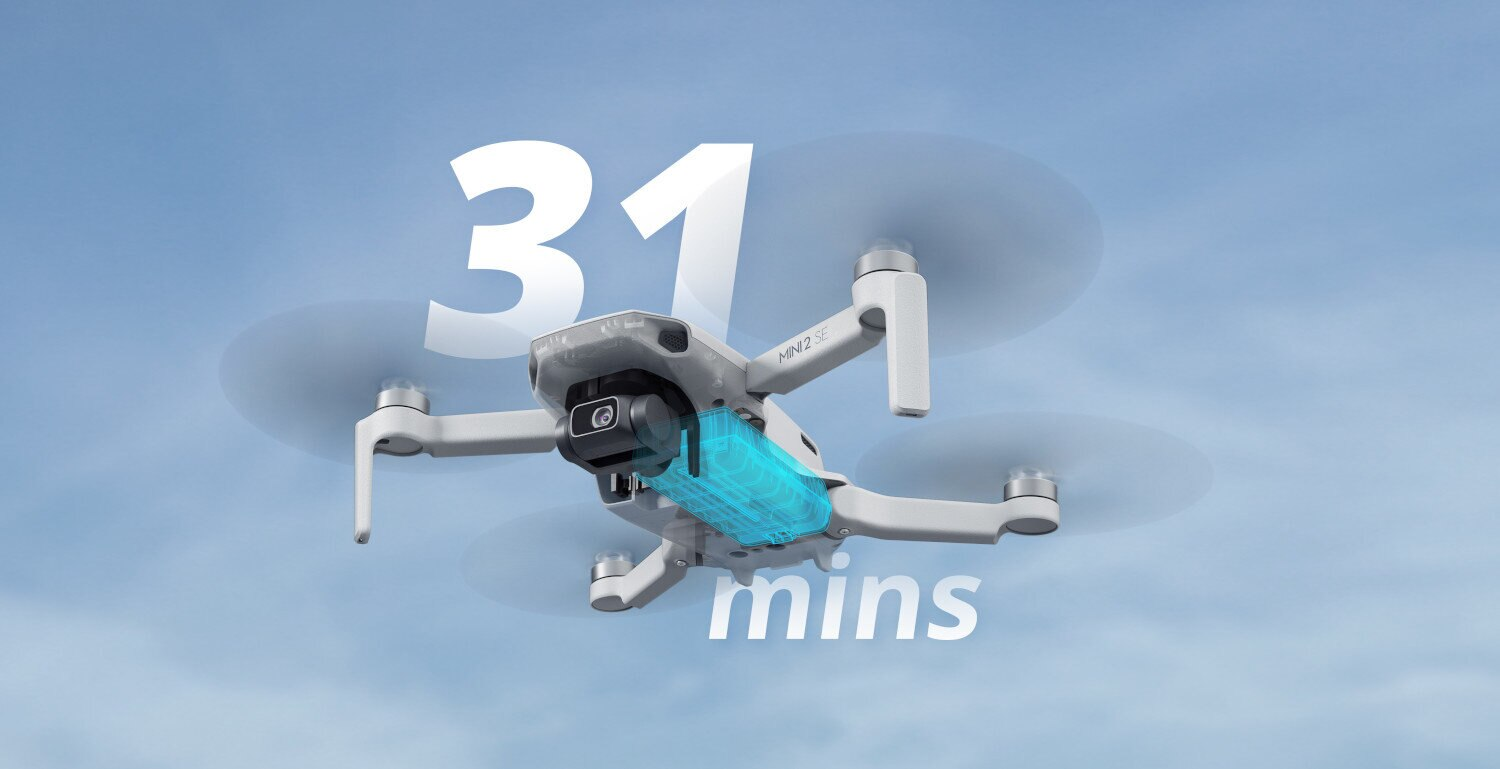 Biały dron na niebie z numerem 31 i słowem 'mins' obok.