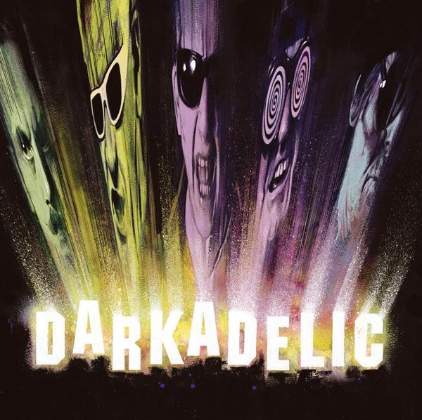 Album borító stilizált arcokkal és a 'DARKADELIC' szóval.