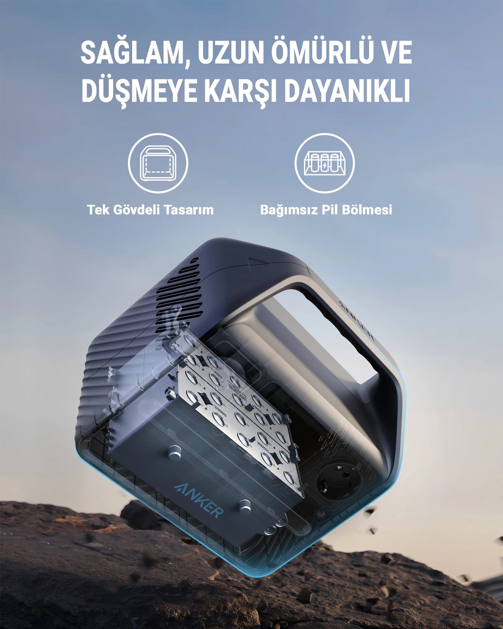 ANKER 521 PowerHouse 256W Taşınabilir Şarj İstasyonu Siyah