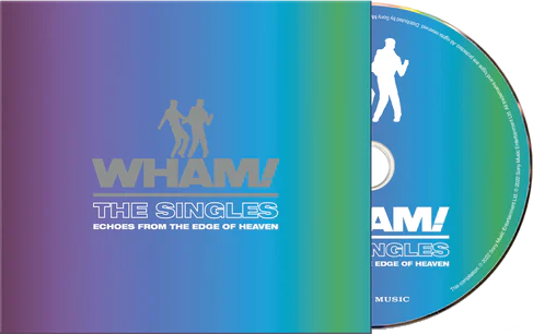 WHAM! The Singles CD-album borítója. Egy lemezt és egy borítót tartalmaz gradiens színvilággal.