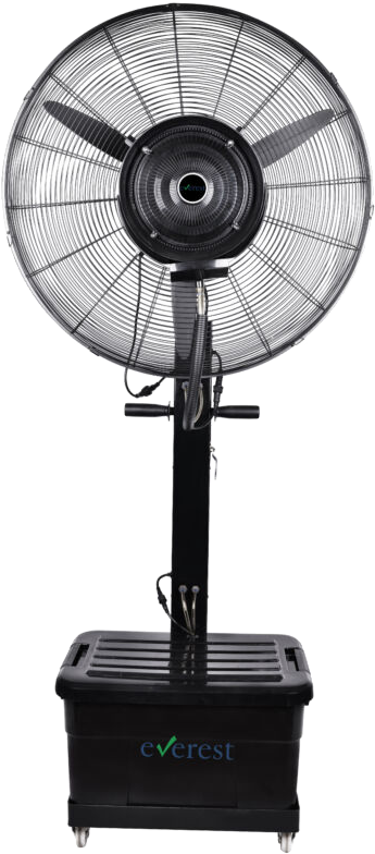 Fekete ipari ventilátor fekete alappal, fekete háttéren.