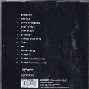 Schwarze CD-Hülle mit Titellisten. Text auf Deutsch.