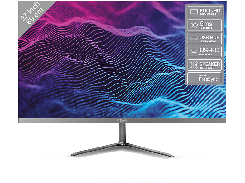 PEAQ PMO S272-IFC 27 Zoll Full-HD Slim Monitor 5 ms Reaktionszeit | SATURN