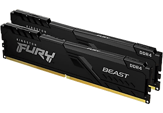 KINGSTON FURY Beast Black XMP DDR4 memória szett, 16GB, 3200MHz, CL16, DIMM, 2x8GB (KF432C16BBK2/16)