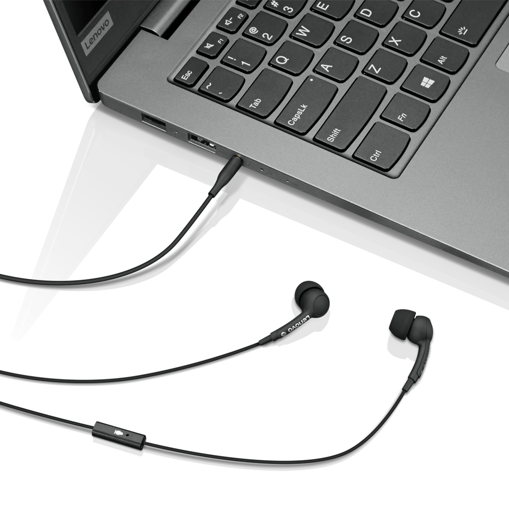 Auriculares de botón - Lenovo 100, Intraurales, Micrófono, Negro