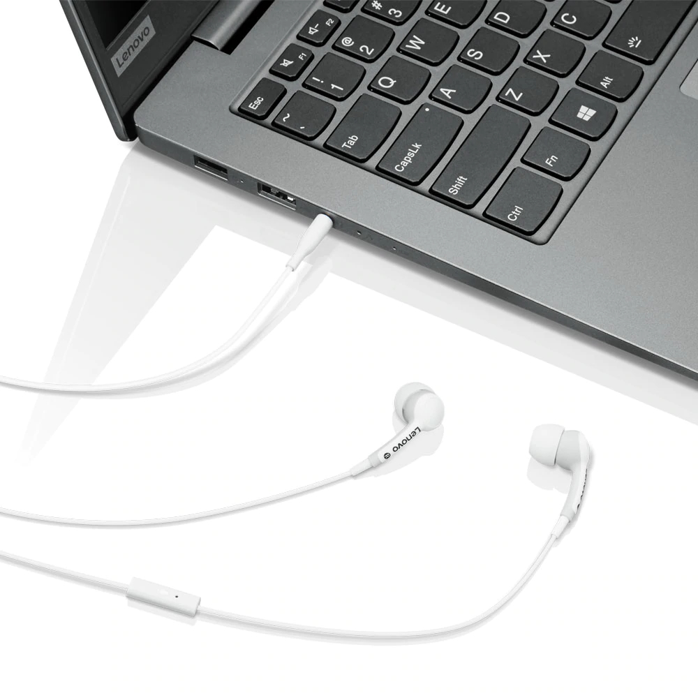 Auriculares de botón - Lenovo 100, Intraurales, Micrófono, Blanco