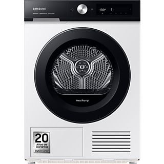 Secadora bomba de calor - Samsung BESPOKE DV90BB5245AES3, 9 kg, 16 programas, Inteligencia Artificial, Secado Inteligente, Blanco