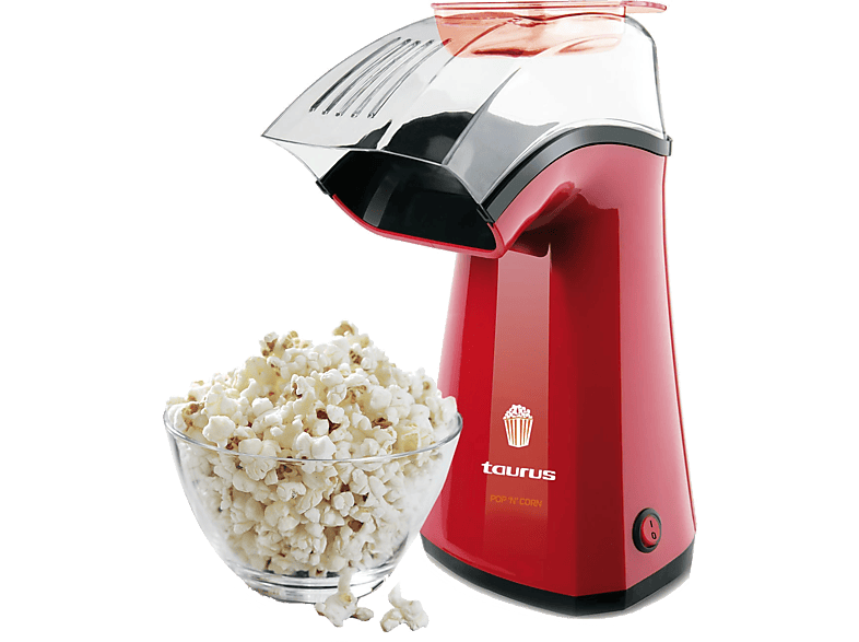 Palomitero - Taurus Pop N-Corn, 1100 W, Cocción por aire caliente, Preparación en 3 minutos
