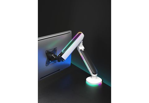 ISY IMA-3000 IMA-3000 Gaming Monitor Arm mit RGB Beleuchtung, Weiß  Monitorhalterung
