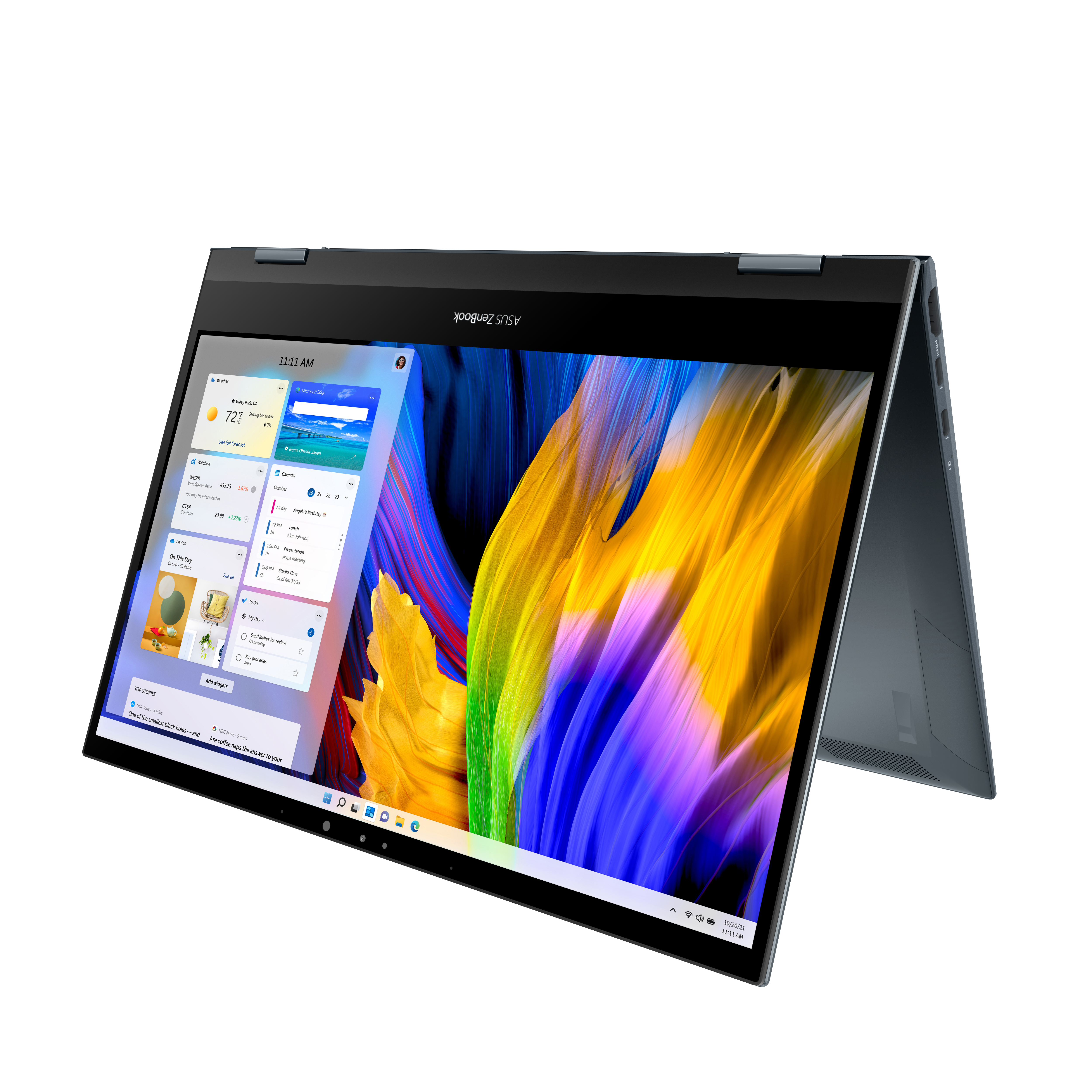 Core™ Touchscreen, 512 mit OLED RAM, i7 Iris® Zenbook GB ASUS Prozessor, Intel® Flip 13,3 16 Zoll Convertible, 11 Intel®, Grau SSD, 13 Evo™, Windows UX363EA-HP536W, (64 Xe, Display Home Bit) Intel® GB
