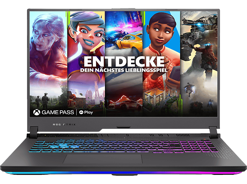 Windows Zoll Ryzen™ 11 Bit) G17 mit 17,3 RTX™ 16 AMD Gaming 7 Notebook, Prozessor, NVIDIA, Gaming ASUS GB GB Strix Home RAM, 512 G713RC-HX032W, (64 3050, Display, Grau SSD, GeForce ROG