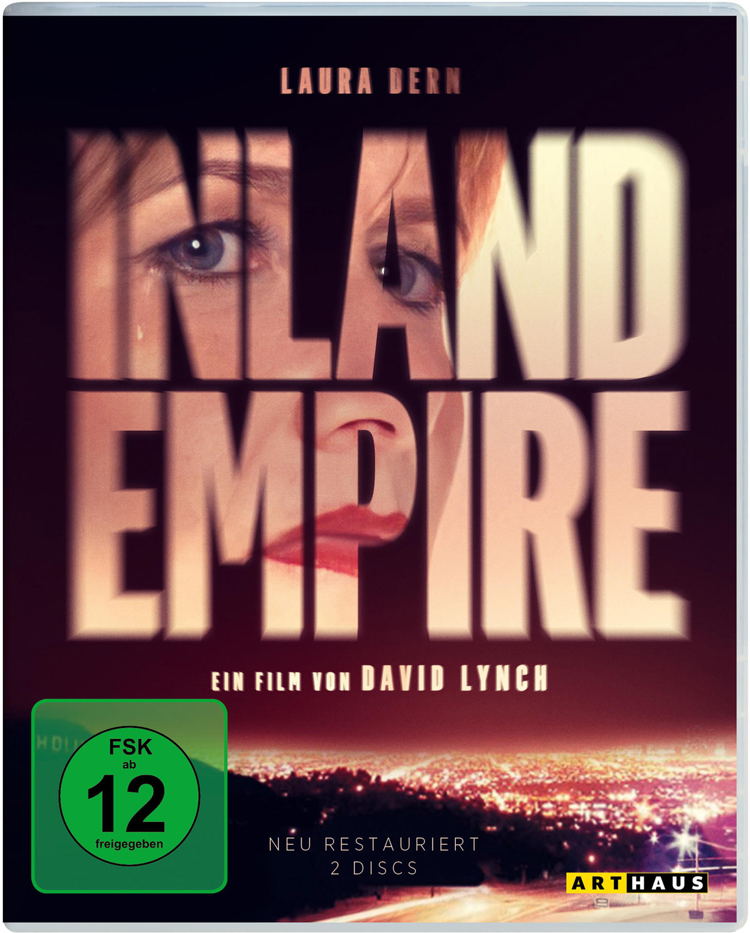 Filmposter für Inland Empire. Zeigt die Augen und den Mund einer Frau mit Texteinblendung.