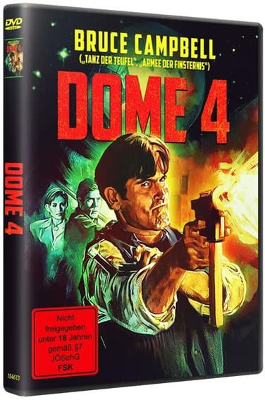 DVD-Hülle mit Filmplakat. Mann hält eine Pistole auf dem Cover mit einem roten Warnaufkleber.
