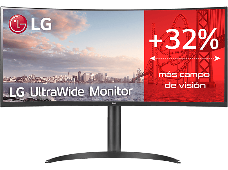 LG 34WQ75C-B, 34, WQHD, 5 ms, 50/60 Hz, Altavoces integrados, Negro