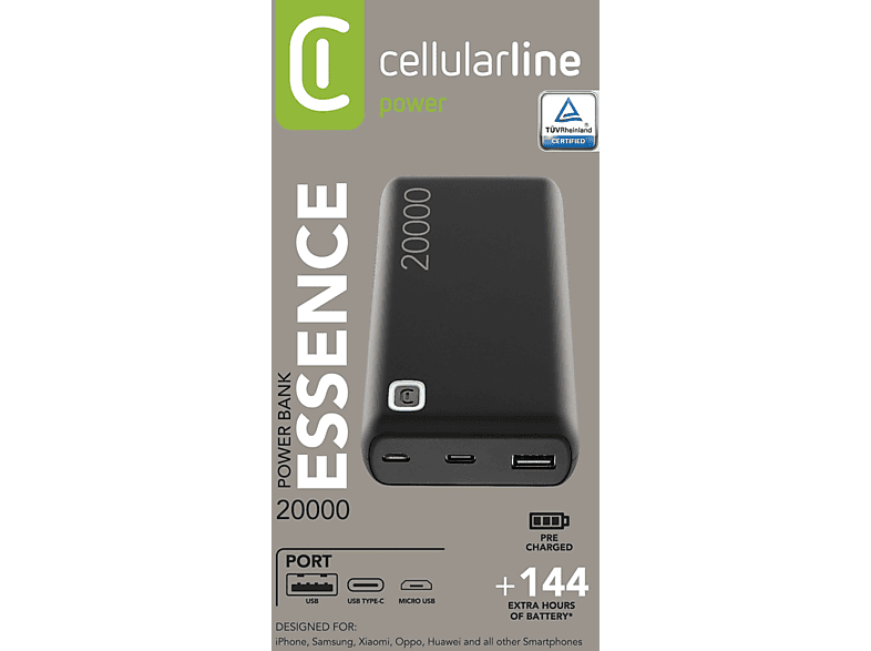 CELLULARLINE Essence 20.000 Mah Taşınabilir Şarj Cihazı Siyah_2