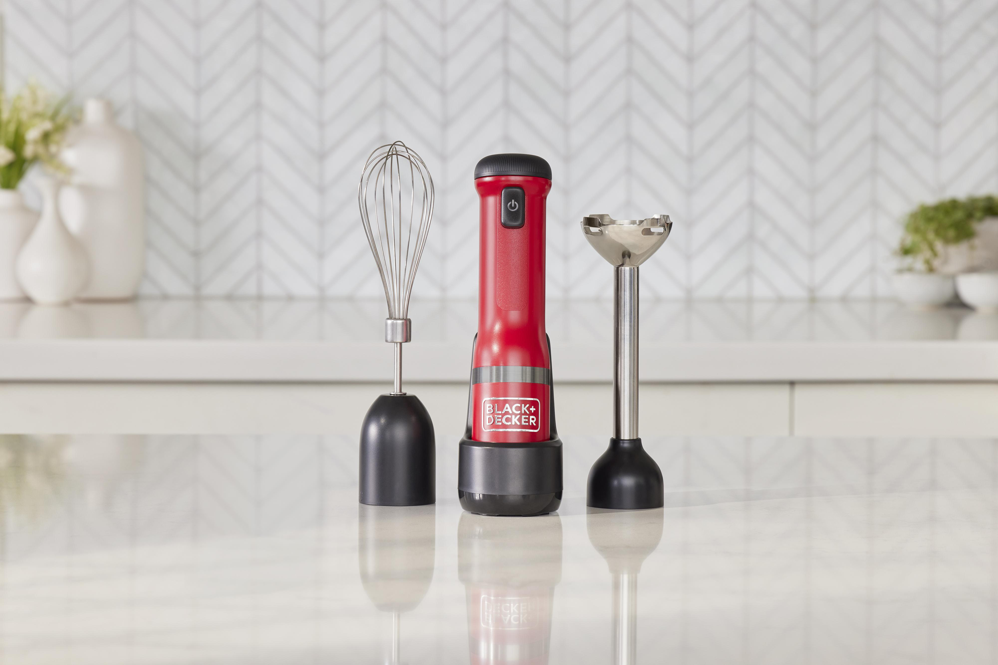 BLACK+DECKER BCKM1012KR 2er Set Kitchen Wand Stabmixer Rot (7,2 Volt, 0.7 l)