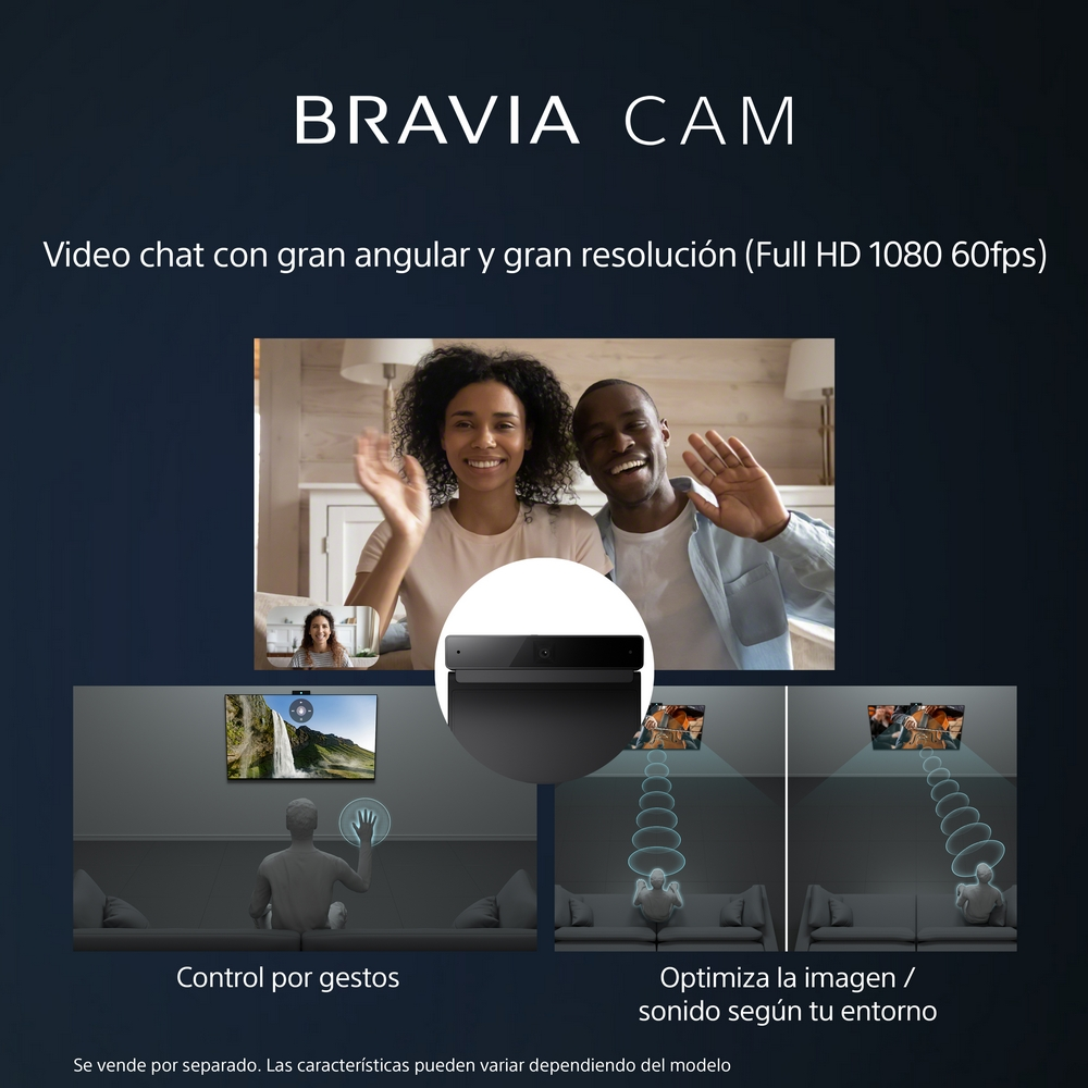 Anuncio de Bravia Cam con videollamadas. Persona controlando imagen en TV.