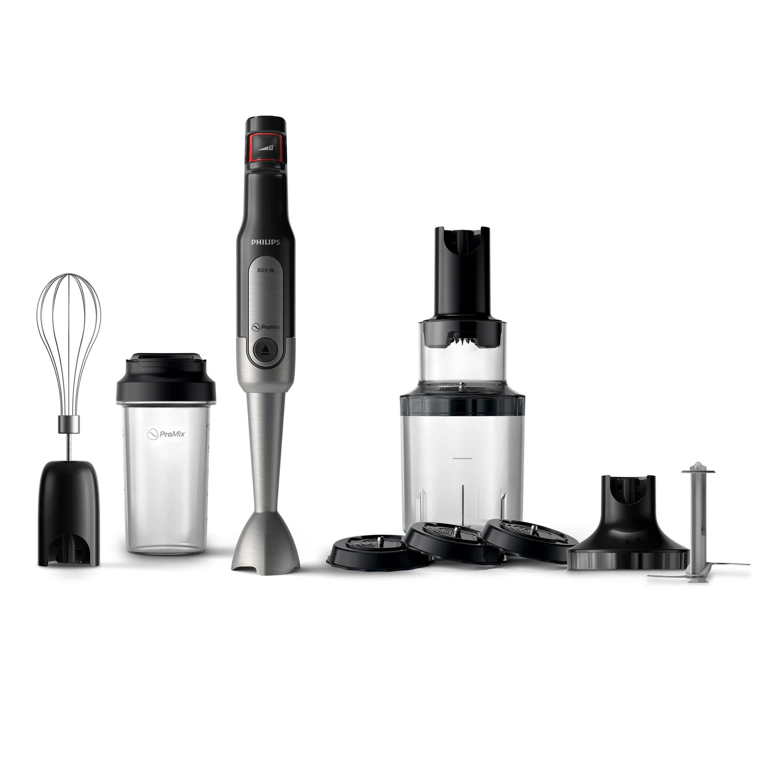 PHILIPS HR2657/90 Viva Collection Edelstahlklinge, variable Geschwindigkeit, Stabmixer Schwarz/Edelstahl (800 Watt, Zerkleinerer 1 Liter, Mixbecher 0.7 l)