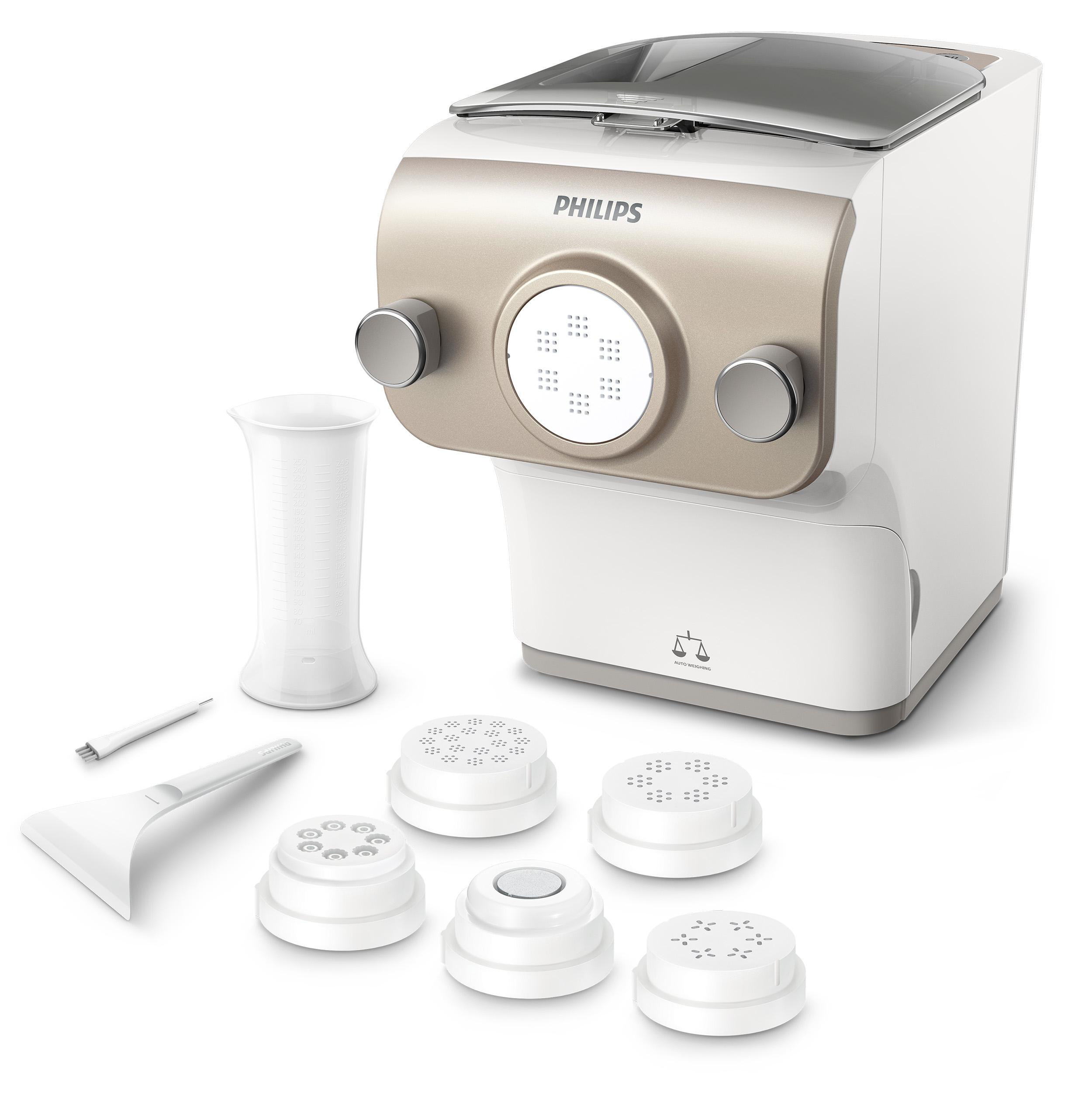 PHILIPS HR2381/05 Avance 6 Aufsätze, Nudelmaschine Weiß/Champagner