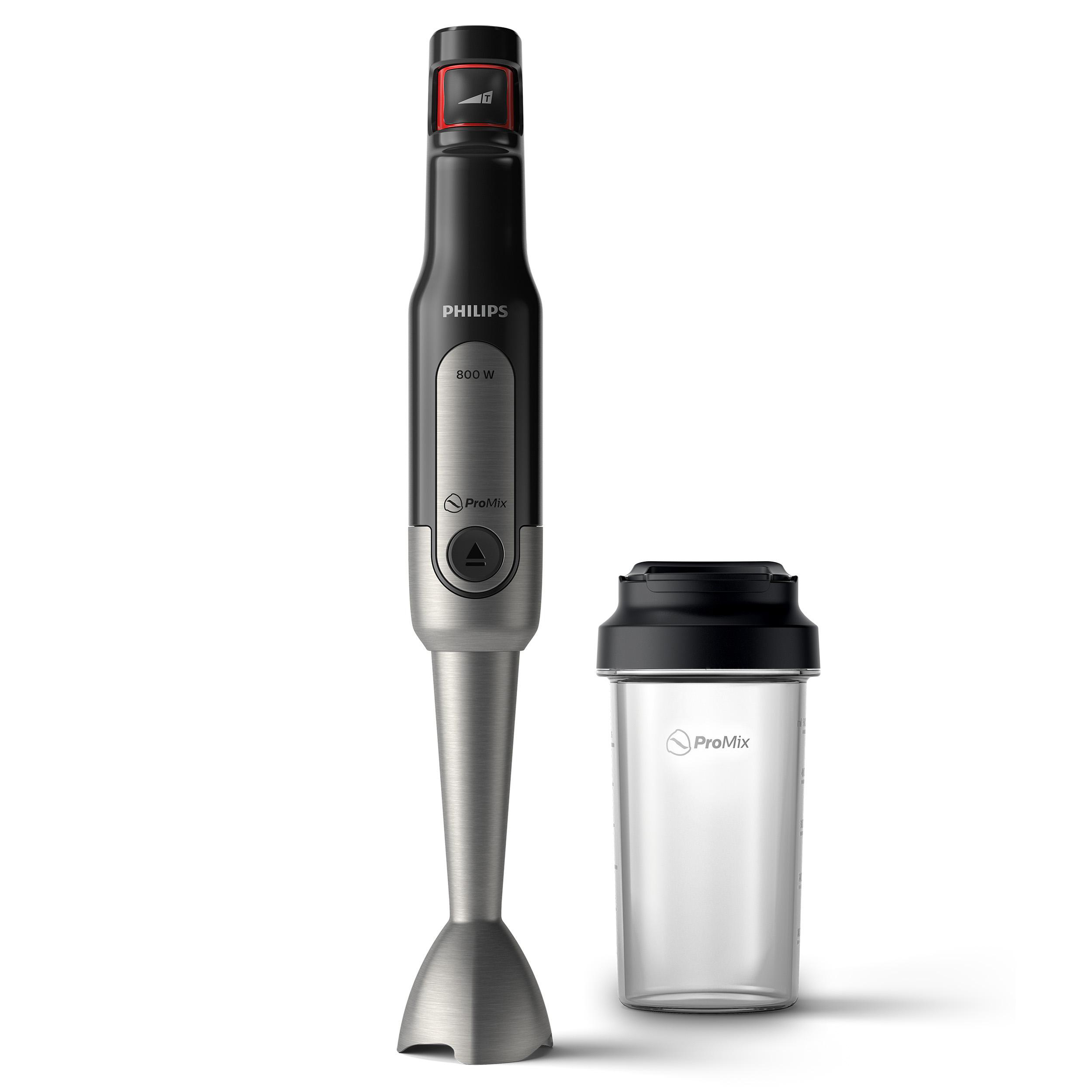 PHILIPS HR2650/90 ProMix Viva Collection Edelstahlklinge, variable Geschwindigkeit, Stabmixer Schwarz/Edelstahl (800 Watt, 0.7 Liter)