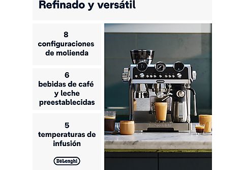 Cafetera express - De'Longhi La Specialista Maestro EC9665.M,  Termoblock, Espresso con molinillo, 1450 W, 2.5 l, 19 bar, Plata