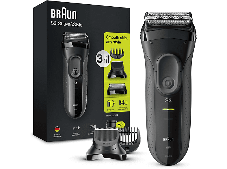 BRAUN Series 3 3000BT b Elektrischer Herrenrasierer (Akkubetrieb