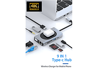 DAYTONA W9 Type-C To USB 3.0 HDMI RJ45 VGA Sd Tf Pd Aux 9 Port Adaptör_3