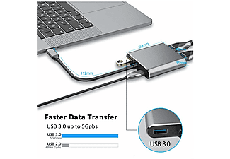 DAYTONA FC02 4 in 1 USB C to HUB PD HDMI VGA USB Adaptör Gri_5