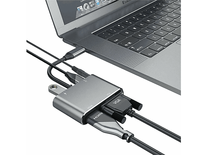 DAYTONA FC02 4 in 1 USB C to HUB PD HDMI VGA USB Adaptör Gri_9