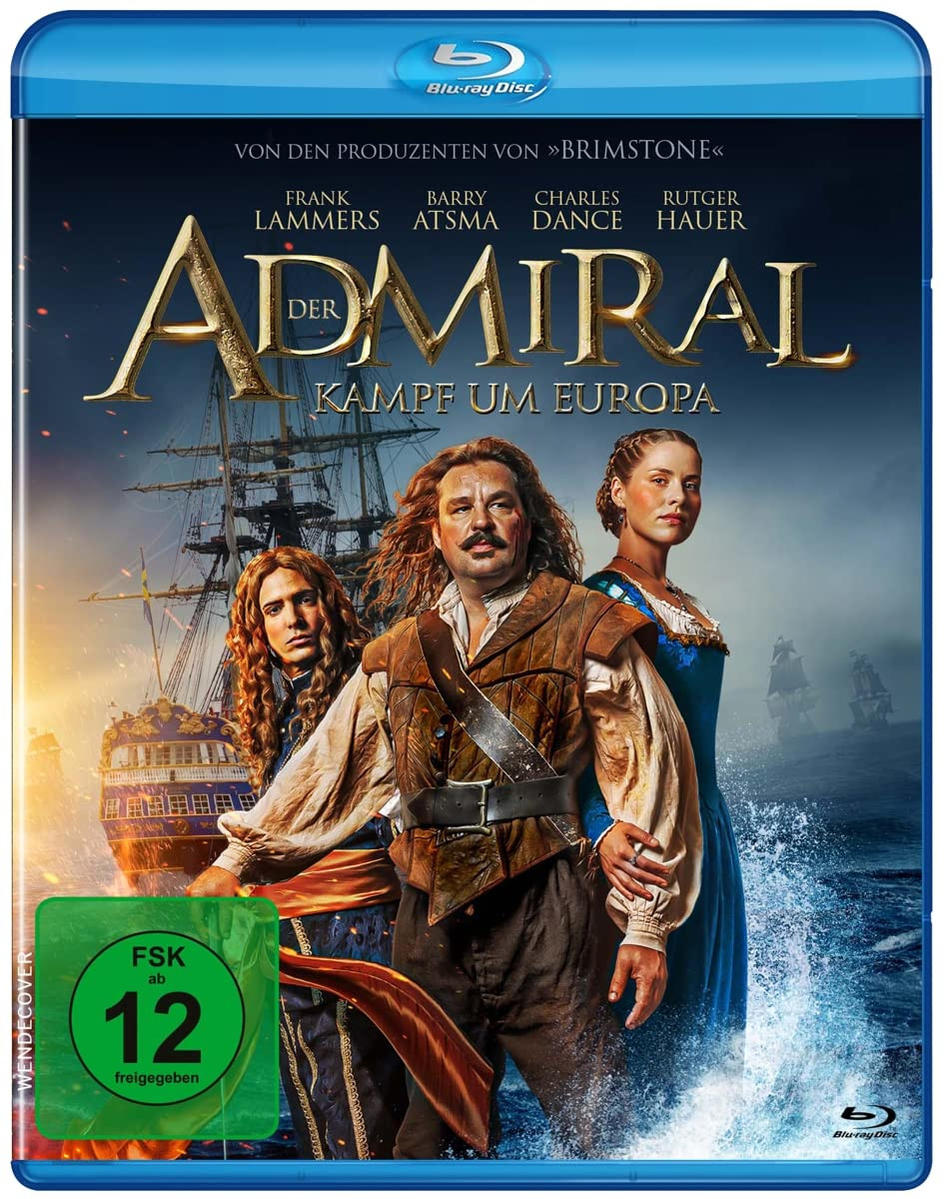 Blu-ray-Disc-Cover für 'Der Admiral: Kampf um Europa'. Enthält Schauspieler in einer Schiffsumgebung.