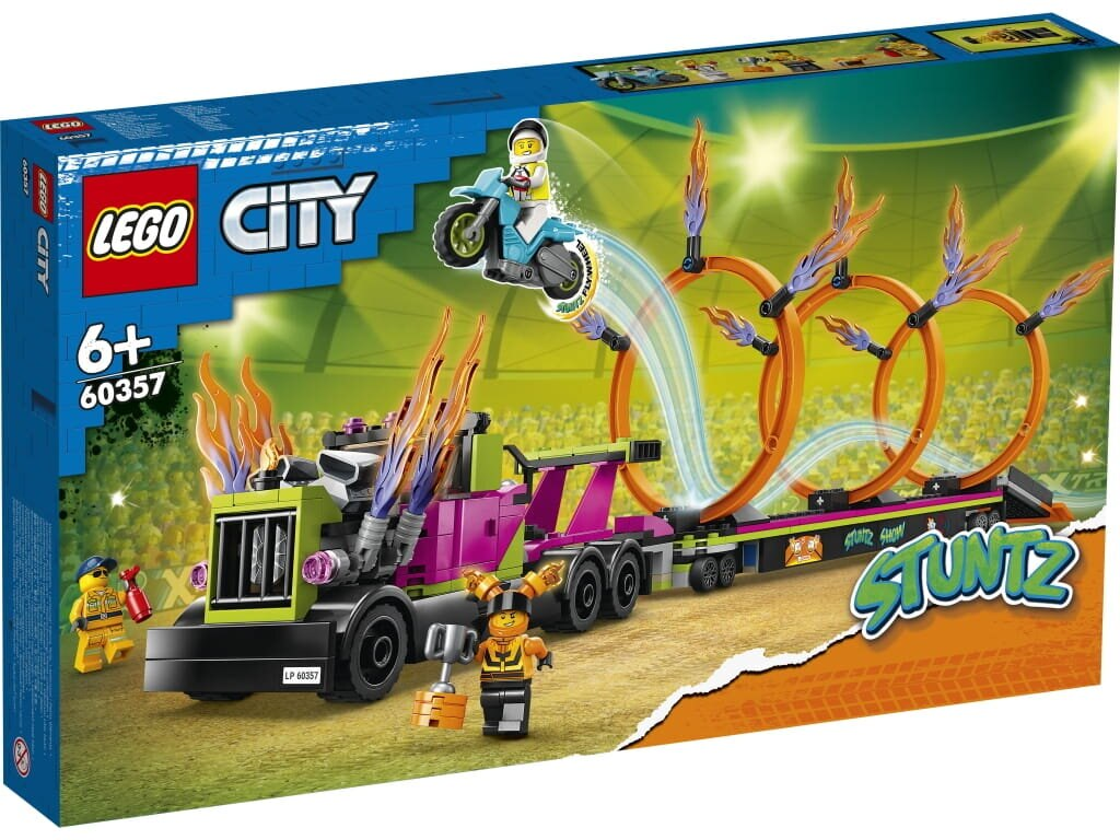 Klocki LEGO City Wyzwanie kaskaderskie – ciężarówka i ogniste obręcze (60357)