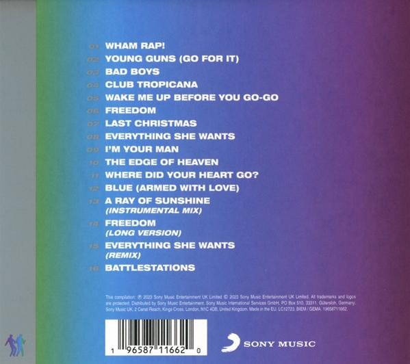 Eine CD-Hülle mit einer Liste von Songs auf einem lila Hintergrund, mit dem Sony Music Logo unten.